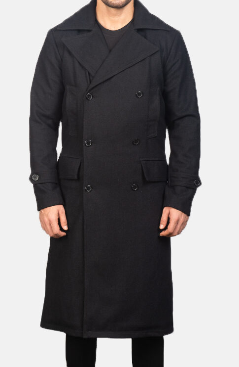 Mens Detective s Black Wool Coat0861-2-1599901703179